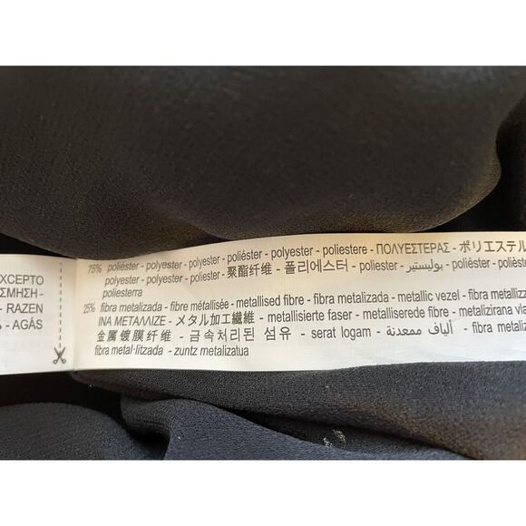 Zara Embroidered Beaded V-Neck Black Pullover Midi Dress Fringe Limited Edition - Picture 11 of 11